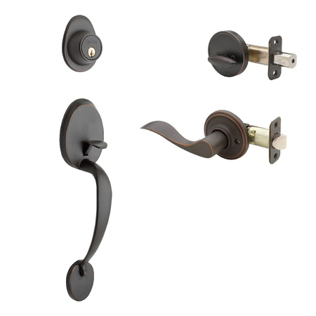 COPPER CREEK Colonial Handleset, Waverlie Right Hand Lever Int. Trim, Tuscan Bronze CZ2610XWLR-TB